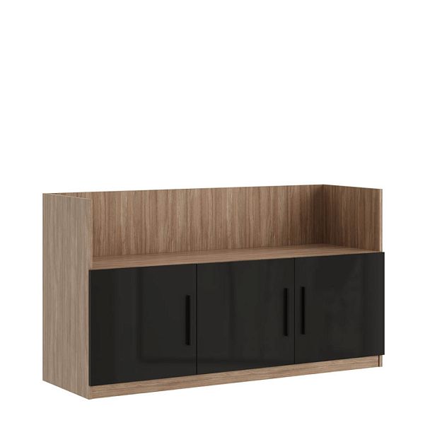 Креденция 3 двери, глянец Asti 135x45x74,2 дуб черный - Вид 1