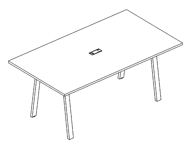 Стол 200 переговорный на металлокаркасе TRE A4 А4 Б3 123 БП мокко премиум / металлокаркас белый - Вид 3