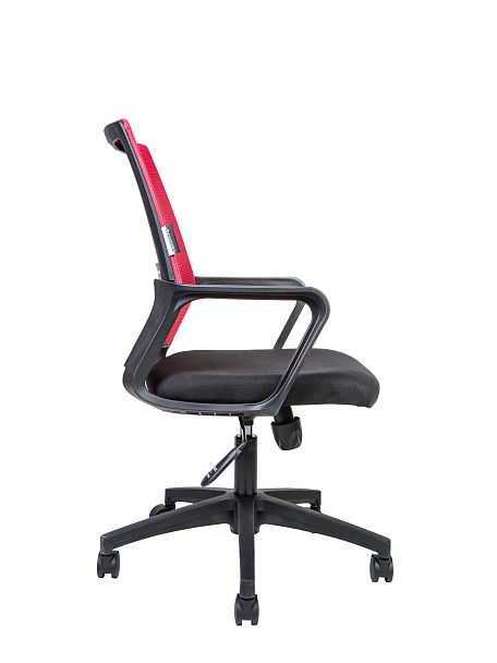 Кресло офисное / Бит LB / черный пластик / красная сетка / черная ткань - Вид 5