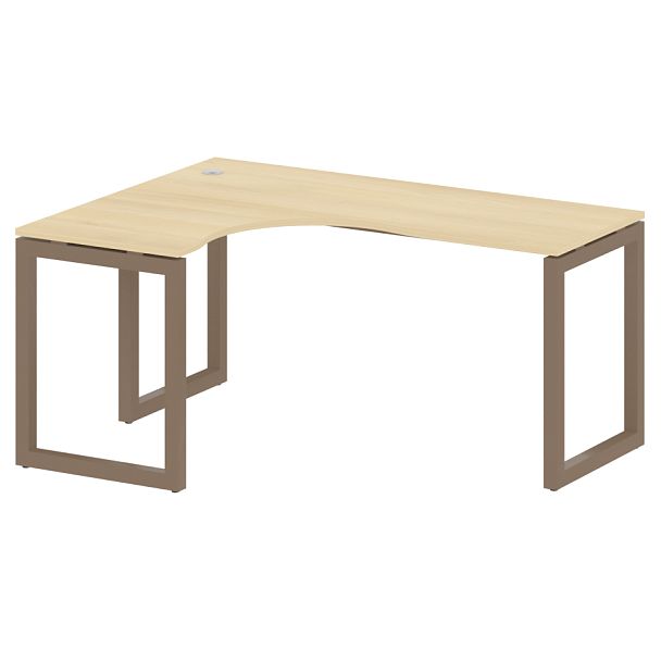 Metal System Quattro Стол криволинейный левый на О-образном м/к 50БО.СА-4 (L) Акация/Мокко металл 1600*1200*750 - Вид 1