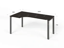 UNITY РМСУ9-16L ВЕНГЕ Стол на металлокаркасе угловой левый 1600х900х750 - Фото предпросмотра