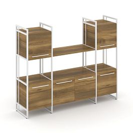 Rift Шкаф комбинированый RF.NS-002 Сандал Янтарный/Металл Белый 1598*396*1286 - Фото предпросмотра