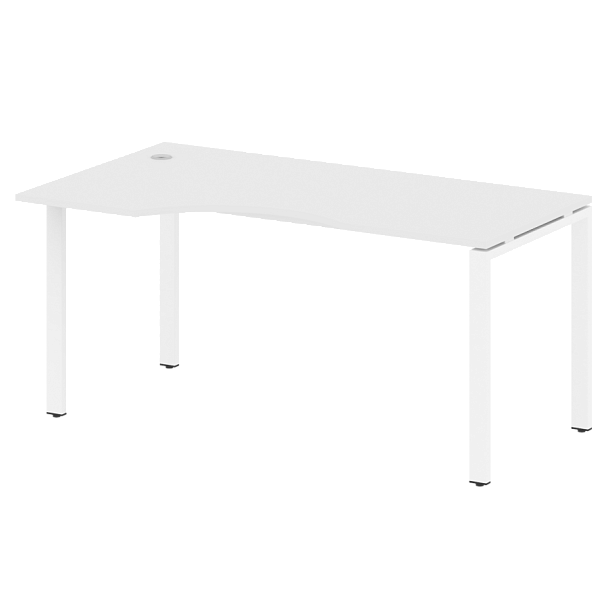 Metal System Стол криволинейный левый на П-образном м/к БП.СА-1 (L) Белый/Белый металл 1600*900*750 - Вид 1