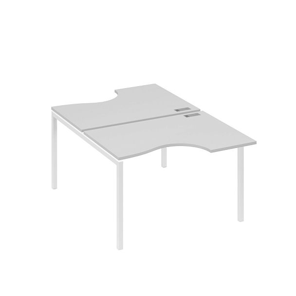Рабочая станция каркас DUE столы (2х120) Классика A4 А4 Б2 183 БП серый / металлокаркас белый - Вид 1