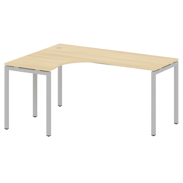 Metal System Quattro Стол криволинейный левый на П-образном м/к 40БП.СА-4 (L) Акация/Серый металл 1600*1200*750 - Вид 1