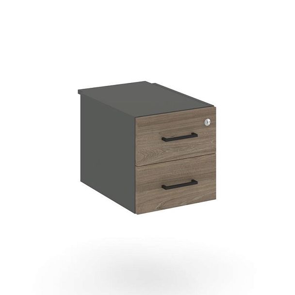 Стайл Проджект Тумба с 2 ящ. SN.TP-033 Антрацит/Вяз Благородный/Черный Ручки 343*607*356 - Вид 1