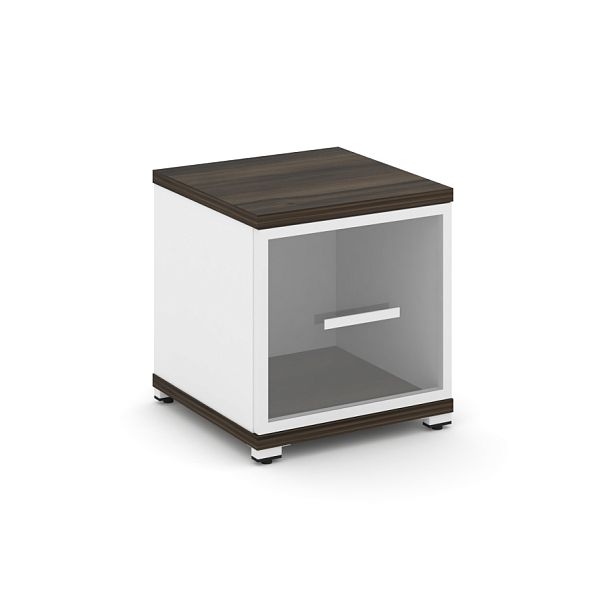 Concept Шкаф 1 узкая секция, 1 ниша CN.STU-113 RPW W Дуб Мали/Белый Бриллиант/Металл Белый/Прозрачный 420*420*450 - Вид 1