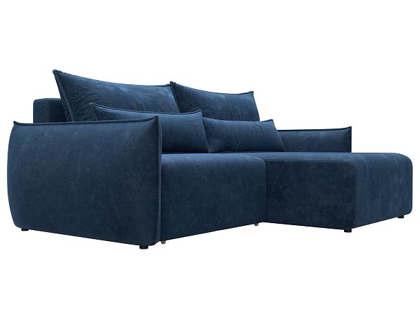 Диван угловой Лига-051 НПБ угол универсальный Велюр синий - Вид 3