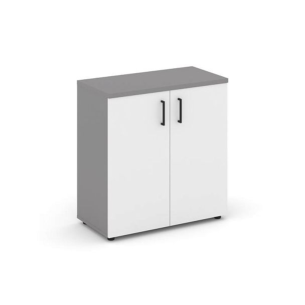 Стайл Проджект Шкаф низкий широкий (2 низких фасада ЛДСП) SN.STS.E-301 Серый Пепел/Белый/Черный Ручк - Вид 1