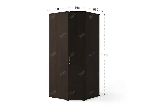 UNITY PШ-06Г ВЕНГЕ Угловой шкаф закрытый 800х800х1966 - Вид 1