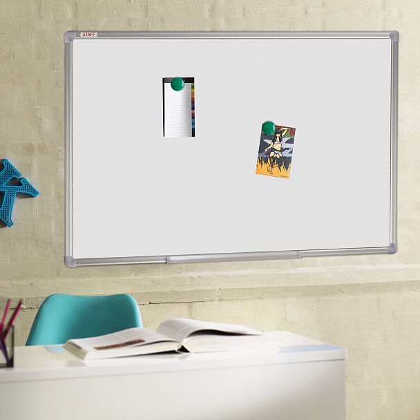 Доска магнитно-маркерная 60х90 см, алюминиевая рамка, ГАРАНТИЯ 10 ЛЕТ, STAFF, 235462 - Вид 4