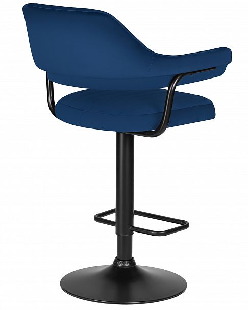 Стул барный DOBRIN CHARLY BLACK (синий велюр (MJ9-117)) - Вид 4