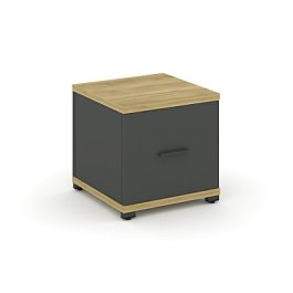 Concept Тумба приставная 1 распаш. фасад CN.TUP-004 W Дуб Винченцо/Антрацит/Металл Антрацит 420*420*416 - Фото предпросмотра