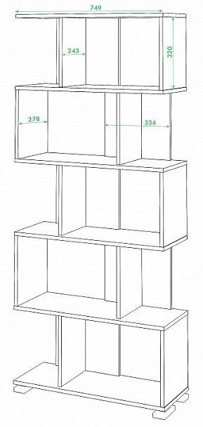 Стеллаж Домино СЛ-5 Венге/Карамель - Вид 3