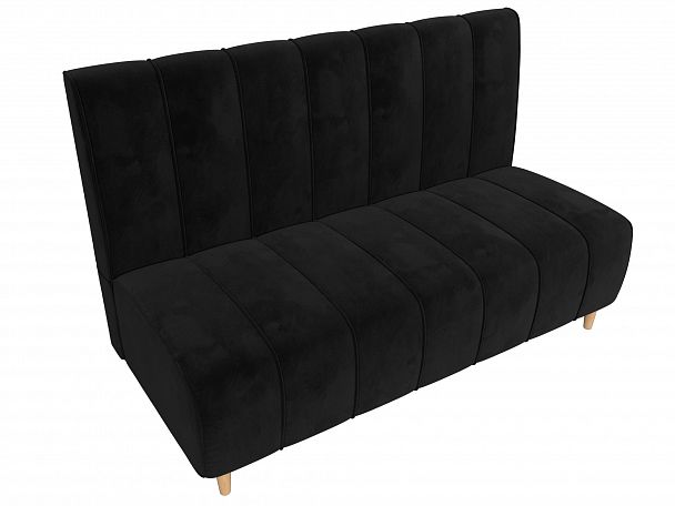 Прямой диван Ральф (полностью велюр черный) - Вид 5