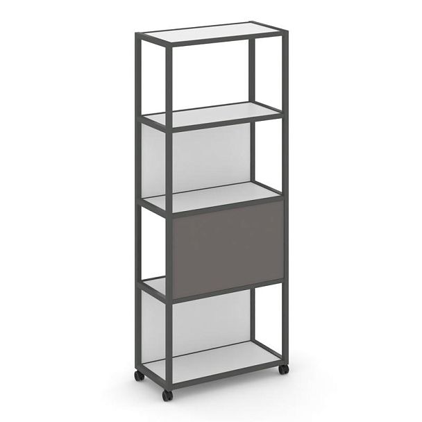 Shelf Mobile Стеллаж 5 уровней 1 секция VR.LT-STK-506.06 Белый Бриллиант/Металл Антрацит/W-26 600*400*2000 - Вид 1