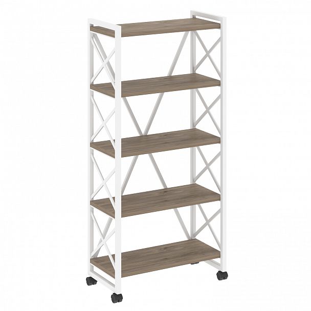 Стеллаж на колесах "Loft" VR.L-MST.K-5.8 тиквуд темный/белый - Вид 1