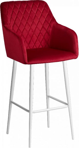 Барное поворотное кресло Барли К, Confetti bordo/белый - Вид 4