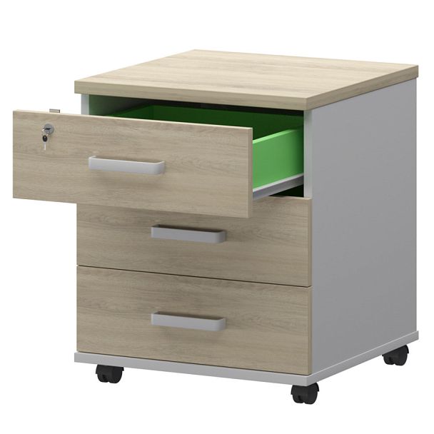 Тумба подкатная СМТ-3П Тип2 Белый/Кронберг 434x450x620 Смарт - Вид 1