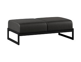 Пуф Everprof Solo Everprof Solo двухместный Металл Черный Экокожа Черный - Фото предпросмотра