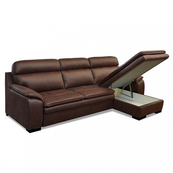 Диван "Валенсия" с оттоманкой кожа - Вид 2