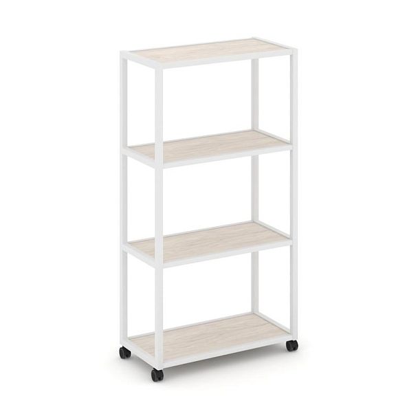 Shelf Mobile Стеллаж 4 уровня 1 секция VR.LT-STK-401.10 Денвер Светлый/Металл Белый 1000*400*1523 - Вид 1