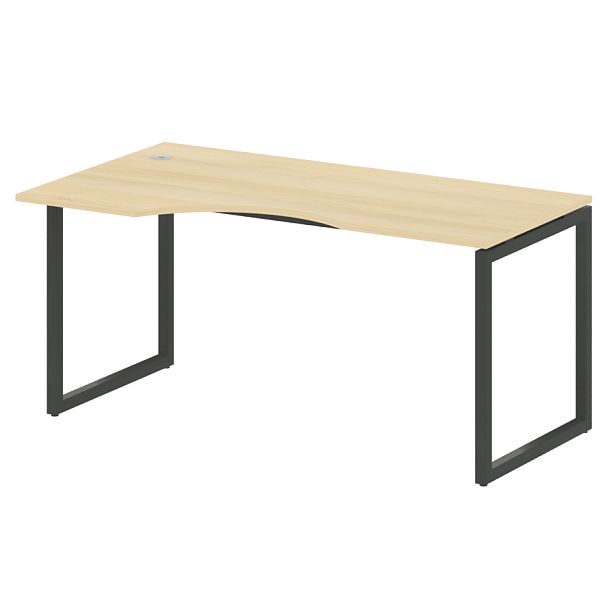 Metal System Quattro Стол криволинейный левый на О-образном м/к 40БО.СА-1 (L) Акация/Антрацит металл 1600*900*750 - Вид 1