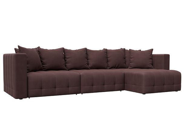 Диван угловой Лига-052 НПБ Лонг угол универсальный Замша бордовый - Вид 1
