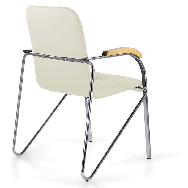 Кресло BRABIX "Samba CF-105 BOX-2", хром каркас, накладки "бук", кожзам бежевый, разобрано, 532762 - Вид 6