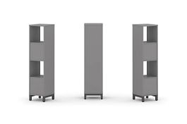 Стайл Проджект Набор стеллажа одностороннего, 4 яруса SN.NS-411 Серый Пепел/Металл Антрацит 387*400* - Фото предпросмотра