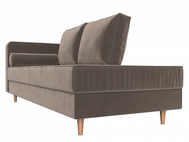 Кушетка Прайм левый (полностью велюр коричневый) - Вид 3