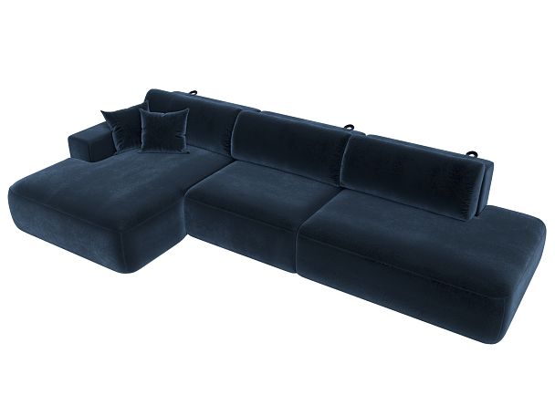 Диван угловой Лига-036 НПБ Модерн Лонг левый угол Велюр синий - Вид 5