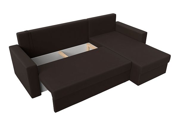 Угловой диван Траумберг Лайт правый (полностью экокожа коричневая) - Вид 8