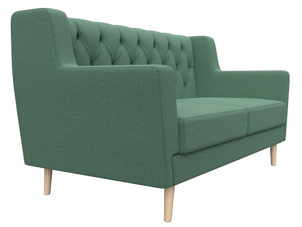 Диван кухонный прямой Брайтон 2 Люкс Рогожка зеленый - Вид 3