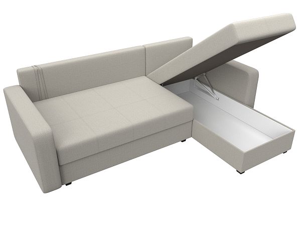 Диван угловой Ливерпуль Лайт правый угол Рогожка бежевый - Вид 9