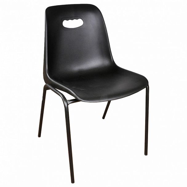 Стул Venezia (4 ножки) каркас черный, черный, стопируемый - Вид 1