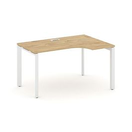 Style Project Next Стол рабочий эргономичный SN-59P.SPA-001(R) Тиквуд Светлый/Металл Белый/Белый Заглушка 1380*600/980*750 - Фото предпросмотра