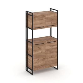 Rift Шкаф 4 ниши широкий RF.SS-42 Дуб Табак/Металл Черный 798*396*1648 - Фото предпросмотра