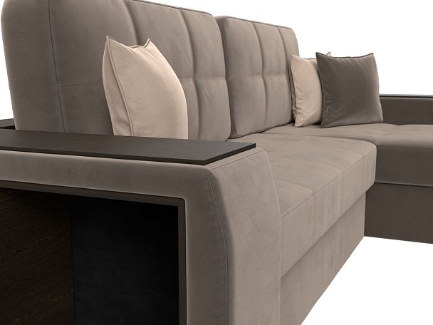 Угловой диван Брюссель правый (полностью велюр коричневый) - Вид 4