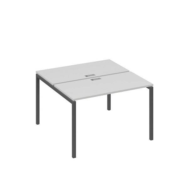 Рабочая станция с опорами DUE (2х120) A4 А4 Б2 170 БП серый / металлокаркас антрацит - Вид 1