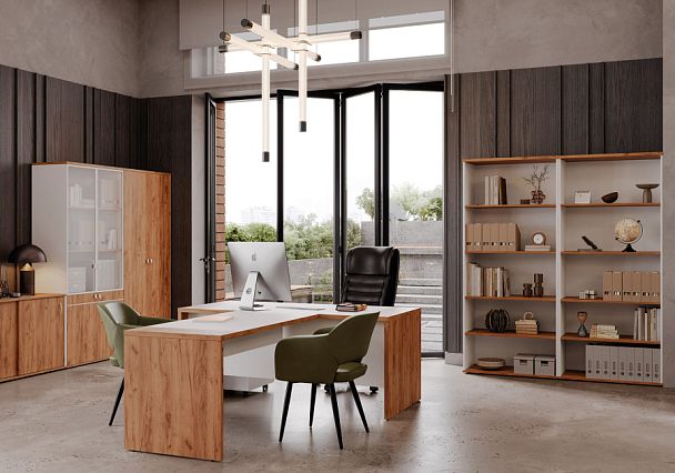 Стол письменный Foil 160x80x75 дуб крафт золотой - Вид 2