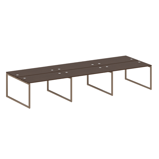 Metal System Quattro Р. ст. на 6 раб. места на О-образном м/к 40БО.СМ-6.3 Венге/Мокко металл 4200*1475*750 - Вид 1