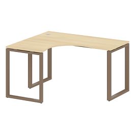 Metal System Стол криволинейный левый на О-образном м/к БО.СА-3 (L) Акация/Мокко металл 1400*1200*750 - Фото предпросмотра