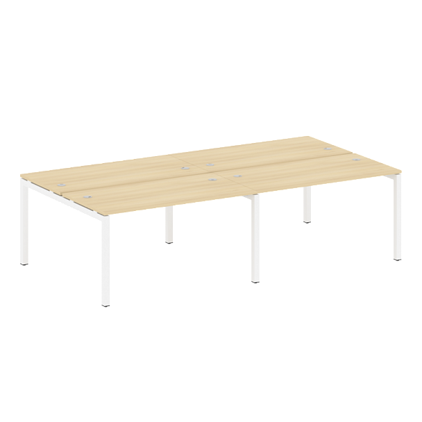 Metal System Quattro Р. ст. на 4 раб. места на П-образном м/к 50БП.СМ-4.3 Акация/Белый металл 2800*1475*750 - Вид 1