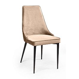 Стул Oliver, бархат бежевый 5/ чёрный конус - Фото предпросмотра