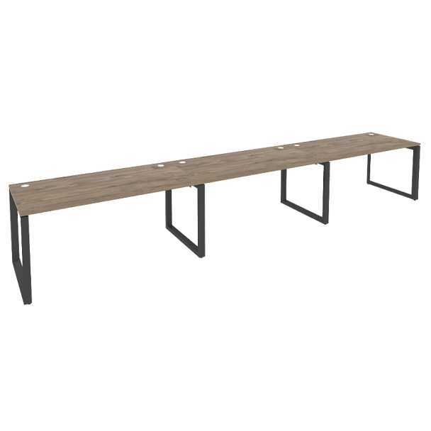 Onix Рабочая станция на О-образном м/к O.MO-RS-3.4.8 Тиквуд темный/Антрацит металл 4740*800*750 - Вид 1