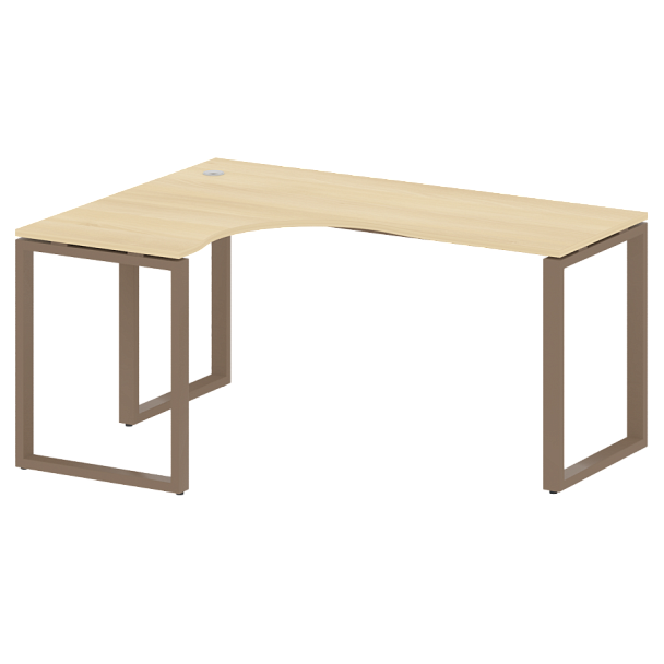 Metal System Стол криволинейный левый на О-образном м/к БО.СА-4 (L) Акация/Мокко металл 1600*1200*750 - Вид 1
