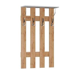 Ямайка Вешалка ЯПВ-1 (700*1200*260) дуб крафт золотой/белый - Фото предпросмотра