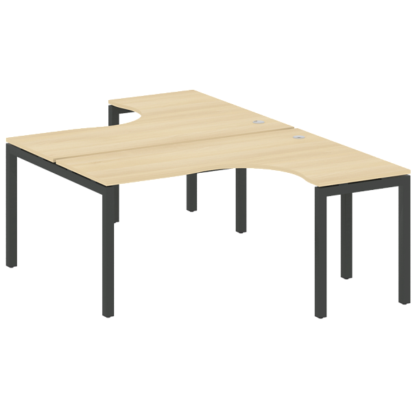 Metal System Quattro Р. ст. криволинейная на П-образном м/к 50БП.РАС-СА-2.4 Акация/Антрацит металл 1600*2435*750 - Вид 1