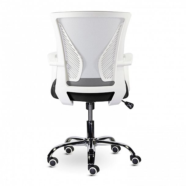 Кресло BRABIX "Wings MG-306", пластик белый, хром, сетка, серое/черное, 532010 - Вид 7